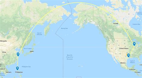 Manila, Philippines to Houston, TX, USA .